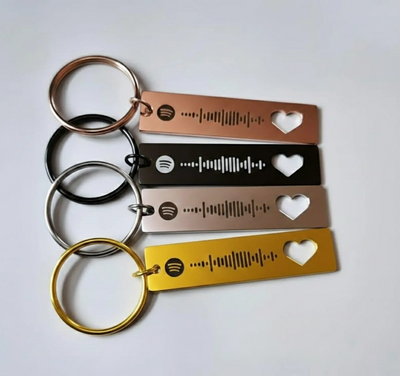Personalised Scannable Heart Cut Keychain