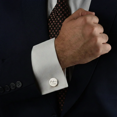 Personalised Cufflinks Gift Set - Tie Clip & Engraved Box