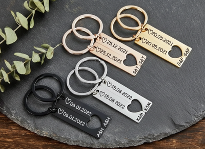 Personalised Couples 2pcs Keychain