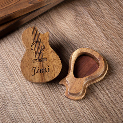 Customised Wooden Guitar Pick & Box