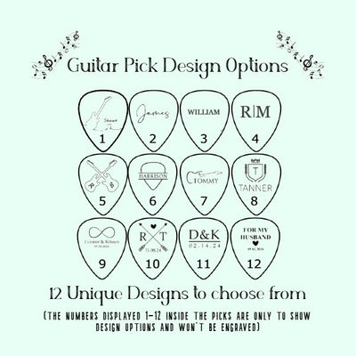 Customised Wooden Guitar Pick & Box