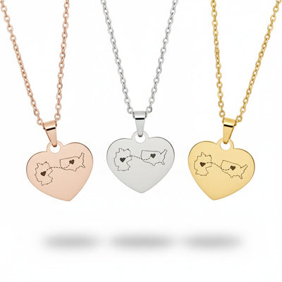 Personalised Country Heart Necklace