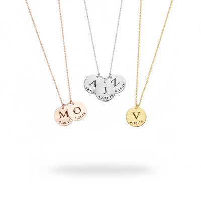 Customised Necklace Initial Date Necklace