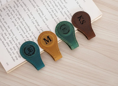 Personalised Leather Magnetic Bookmark