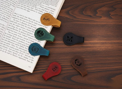 Personalised Leather Magnetic Bookmark