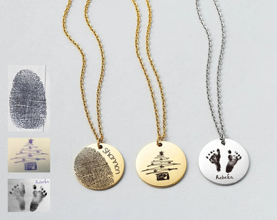 Handwriting Circle Disc Pendant