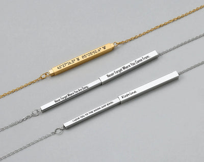Personalised 3D Bar Necklace