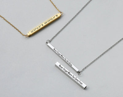 Personalised 3D Bar Necklace