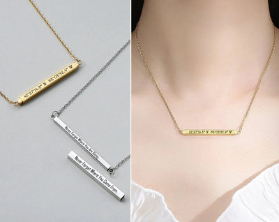 Personalised 3D Bar Necklace