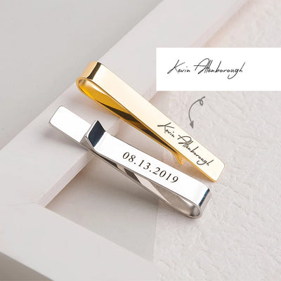 Handwriting Tie Clip Engraved