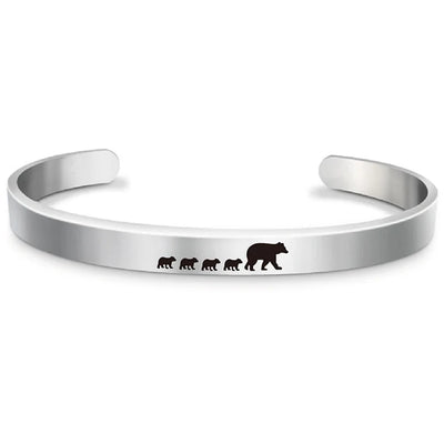 Personalized Mama Bear Bangle Bracelet