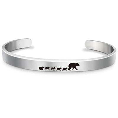 Personalized Mama Bear Bangle Bracelet