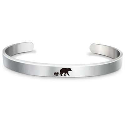 Personalized Mama Bear Bangle Bracelet