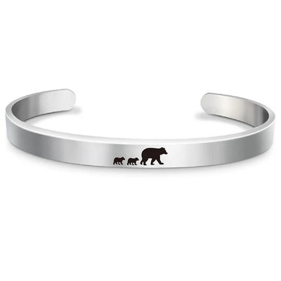 Personalized Mama Bear Bangle Bracelet