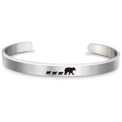 Personalized Mama Bear Bangle Bracelet