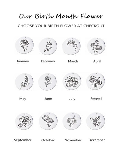 Personalized Birth Month Flower Necklace