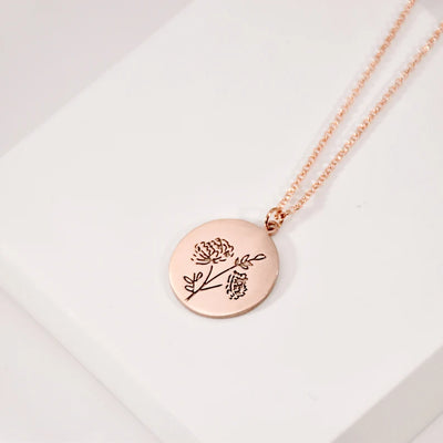 Personalized Birth Month Flower Necklace