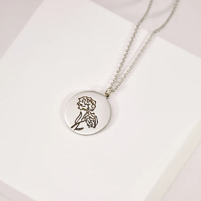 Personalized Birth Month Flower Necklace