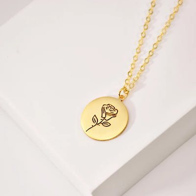 Personalized Birth Month Flower Necklace