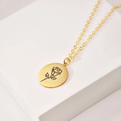 Personalized Birth Month Flower Necklace