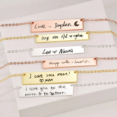 Handwriting Bar Necklace
