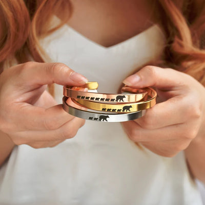 Personalized Mama Bear Bangle Bracelet