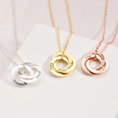 Personalised Russian Ring Necklace