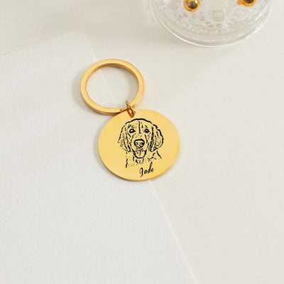 Engraved Pet Portrait Keychain