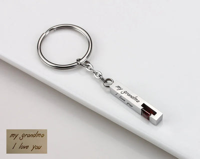 Personalised Birthstone Bar Keychain