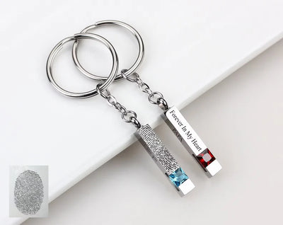 Personalised Birthstone Bar Keychain