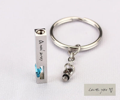 Personalised Birthstone Bar Keychain