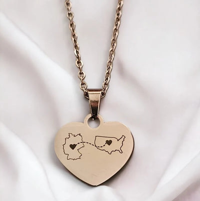 Personalised Country Heart Necklace