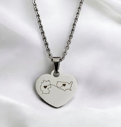 Personalised Country Heart Necklace