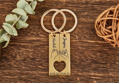 Personalised Couples 2pcs Keychain