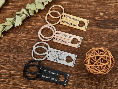 Personalised Couples 2pcs Keychain