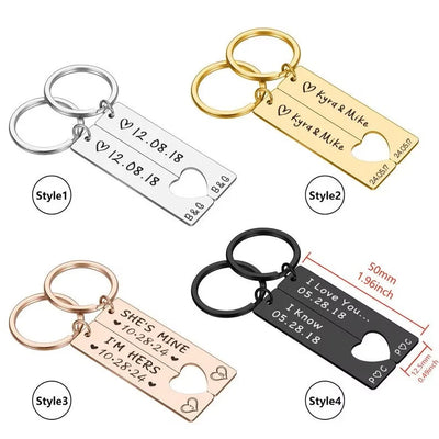 Personalised Couples 2pcs Keychain