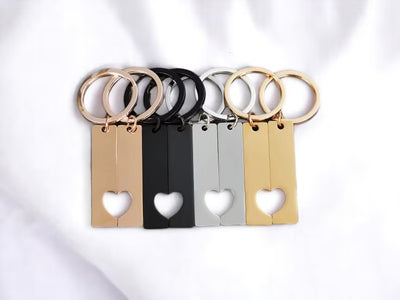 Personalised Country Heart Keychain set