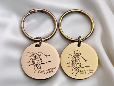 Personalised Dad Mom Keychain