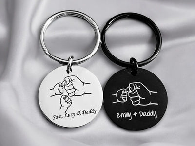 Personalised Dad Mom Keychain