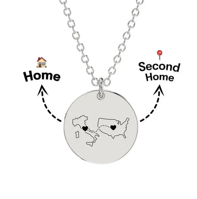 Personalised Country Necklace with Birthstone