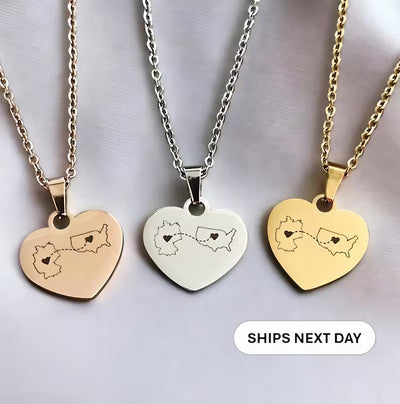 Personalised Country Heart Necklace