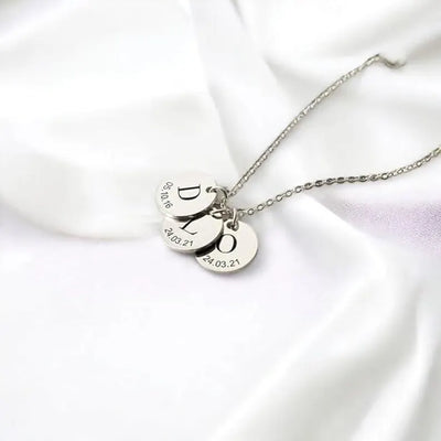 Personalised Necklace Initial Date Necklace