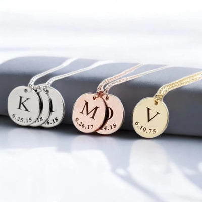 Customised Necklace Initial Date Necklace