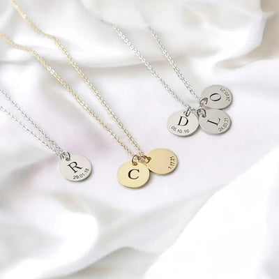 Personalised Necklace Initial Date Necklace
