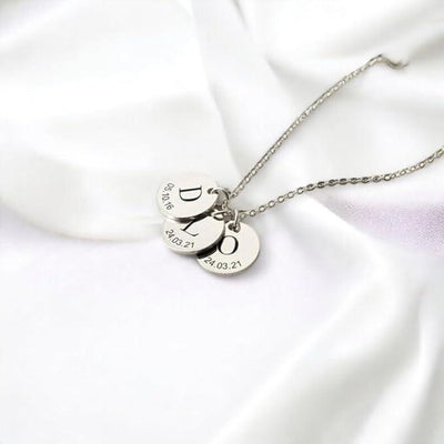 Customised Necklace Initial Date Necklace