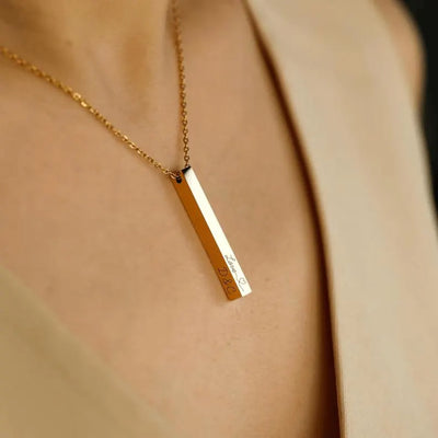 Personalised Bar Necklace Engraved Necklace