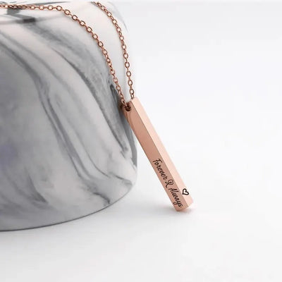 Personalised Bar Necklace Engraved Necklace