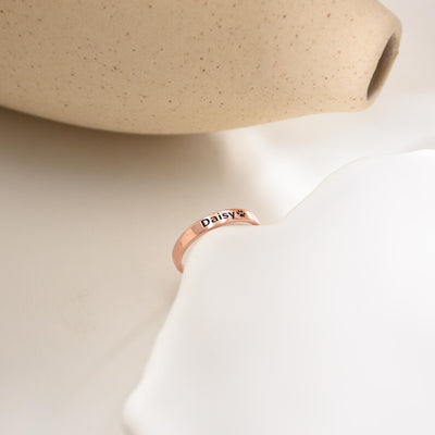 Pet Name Ring, Paw Print Ring