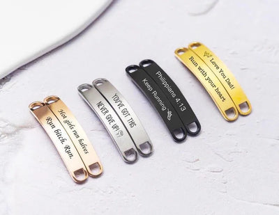 Custom Shoe Tags – Personalised Engraved Metal Lace Tags