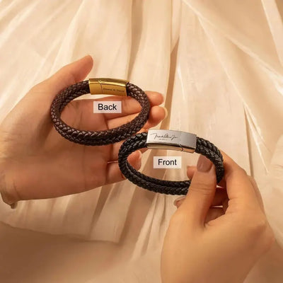 Personalised Braided Leather Bracelet